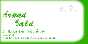 arpad vald business card