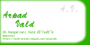 arpad vald business card